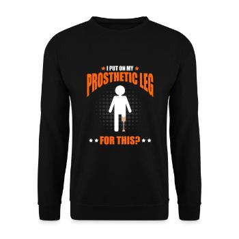 Conception de jambe bionique pour prothèses de jambe - Sweat-shirt Unisexe - noir - Devant - Alina (178cm) & Michal (187cm)
