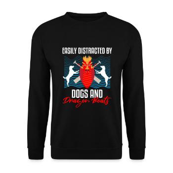 Drachenbootrennen-Design für Drachenbootfahren - Unisex Pullover - Schwarz - Vorne - Alina (178cm) & Michal (187cm)