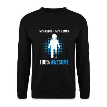Artificial limb design for leg prosthesis - Unisex Sweatshirt - black - Front - Alina (178cm) & Michal (187cm)