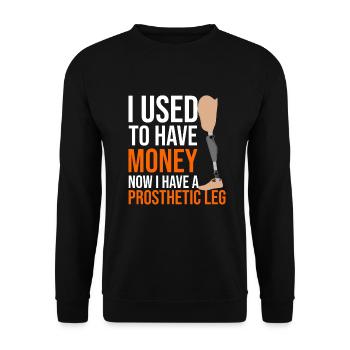 Conception de jambe bionique pour prothèses de jambe - Sweat-shirt Unisexe - noir - Devant - Alina (178cm) & Michal (187cm)