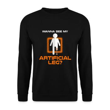 Artificial limb design for leg prosthesis - Unisex Sweatshirt - black - Front - Alina (178cm) & Michal (187cm)