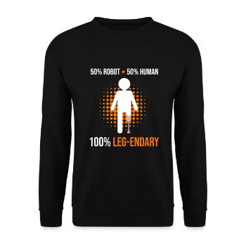 Conception de jambe bionique pour prothèses de jambe - Sweat-shirt Unisexe - noir - Devant - Alina (178cm) & Michal (187cm)