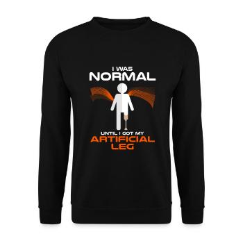 Artificial limb design for leg prosthesis - Unisex Sweatshirt - black - Front - Alina (178cm) & Michal (187cm)