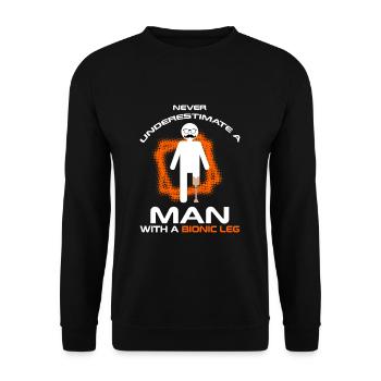 Conception de jambe bionique pour prothèses de jambe - Sweat-shirt Unisexe - noir - Devant - Alina (178cm) & Michal (187cm)
