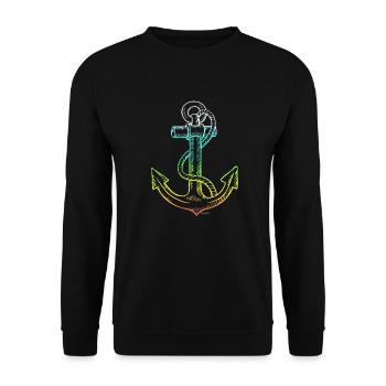 Ancre - Sweat-shirt Unisexe - noir - Devant - Alina (178cm) & Michal (187cm)