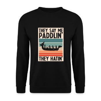 Dragon Boat Racing Theme for Dragon Boating - Unisex Sweatshirt - black - Front - Alina (178cm) & Michal (187cm)