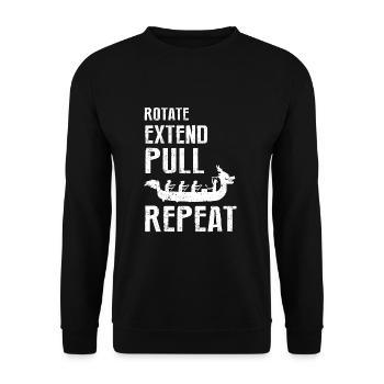 Drachenboot Crew und Drachenbootfahren - Unisex Pullover - Schwarz - Vorne - Alina (178cm) & Michal (187cm)