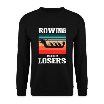 Drachenboot Crew und Drachenbootfahren - Unisex Pullover - Schwarz - Vorne - Alina (178cm) & Michal (187cm)