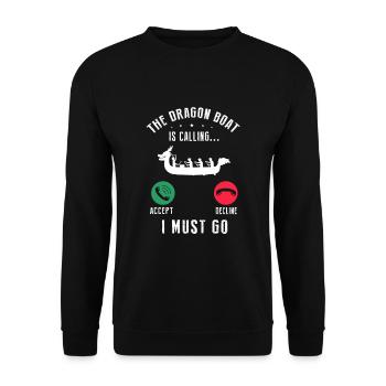 Drachenboot Crew und Drachenbootfahren - Unisex Pullover - Schwarz - Vorne - Alina (178cm) & Michal (187cm)