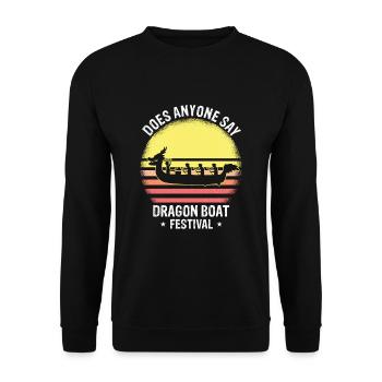 Drachenboot Crew und Drachenbootfahren - Unisex Pullover - Schwarz - Vorne - Alina (178cm) & Michal (187cm)