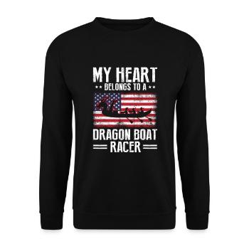 Dragon Boat Theme for Dragon Boat Paddling - Unisex Sweatshirt - black - Front - Alina (178cm) & Michal (187cm)