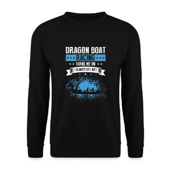 Dragon Boat Paddling for Dragon Boat Race Festival - Unisex Sweatshirt - black - Front - Alina (178cm) & Michal (187cm)