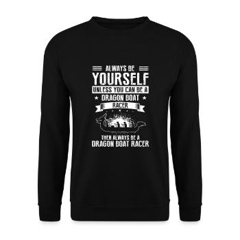 Dragon Boat Paddling for Dragon Boat Race Festival - Unisex Sweatshirt - black - Front - Alina (178cm) & Michal (187cm)