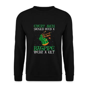 Conception de cornemuse pour la fierté écossaise et la cornemuse - Sweat-shirt Unisexe - noir - Devant - Alina (178cm) & Michal (187cm)