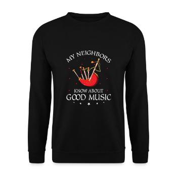 Citation de cornemuse pour les musiciens écossais et de cornemuse - Sweat-shirt Unisexe - noir - Devant - Alina (178cm) & Michal (187cm)
