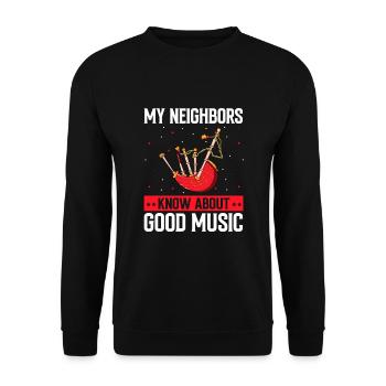 Bagpipes for pipers and Scots - Unisex Sweatshirt - black - Front - Alina (178cm) & Michal (187cm)