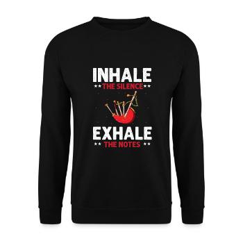 Citation de cornemuse pour les musiciens écossais et de cornemuse - Sweat-shirt Unisexe - noir - Devant - Alina (178cm) & Michal (187cm)