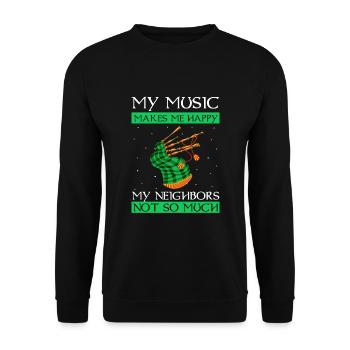 Citation de cornemuse pour un écossais et un musicien de cornemuse - Sweat-shirt Unisexe - noir - Devant - Alina (178cm) & Michal (187cm)