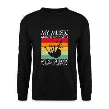 Scotsman Zitat für Dudelsackmusiker und Dudelsack - Unisex Pullover - Schwarz - Vorne - Alina (178cm) & Michal (187cm)