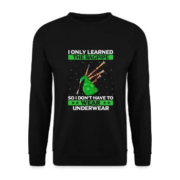 Citation de cornemuse pour les musiciens écossais et de cornemuse - Sweat-shirt Unisexe - noir - Devant - Alina (178cm) & Michal (187cm)