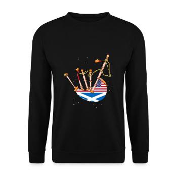 Scotsman Zitat für Dudelsackmusiker und Dudelsack - Unisex Pullover - Schwarz - Vorne - Alina (178cm) & Michal (187cm)