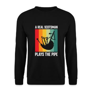 Citation de cornemuse pour les musiciens écossais et de cornemuse - Sweat-shirt Unisexe - noir - Devant - Alina (178cm) & Michal (187cm)