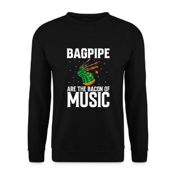 Bagpipes for pipers and Scots - Unisex Sweatshirt - black - Front - Alina (178cm) & Michal (187cm)