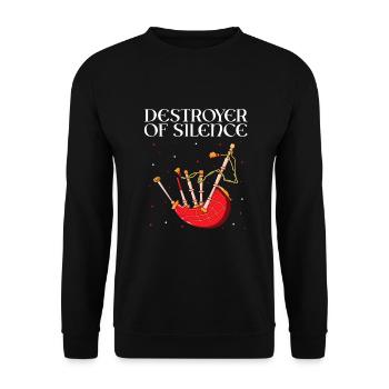 Scotsman Quote for Bagpipe Musician and Bagpipes - Unisex Sweatshirt - black - Front - Alina (178cm) & Michal (187cm)