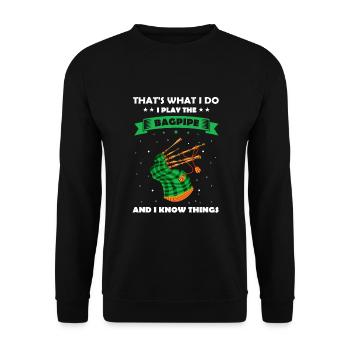 Citation de cornemuse pour un écossais et un musicien de cornemuse - Sweat-shirt Unisexe - noir - Devant - Alina (178cm) & Michal (187cm)