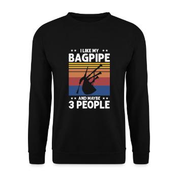 Citation de cornemuse pour un écossais et un musicien de cornemuse - Sweat-shirt Unisexe - noir - Devant - Alina (178cm) & Michal (187cm)