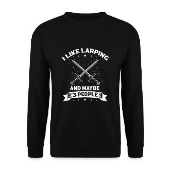 Larping quote for role-playing games and Larper - Unisex Sweatshirt - black - Front - Alina (178cm) & Michal (187cm)