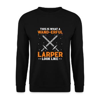Fantasy role-playing game quote for sword fighting - Unisex Sweatshirt - black - Front - Alina (178cm) & Michal (187cm)