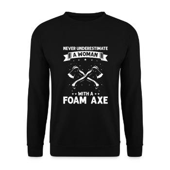 Larping quote for role-playing games and Larper - Unisex Sweatshirt - black - Front - Alina (178cm) & Michal (187cm)
