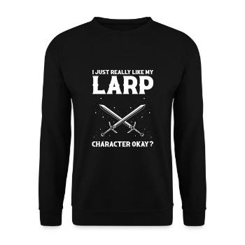 Fantasy role-playing game quote for sword fighting - Unisex Sweatshirt - black - Front - Alina (178cm) & Michal (187cm)