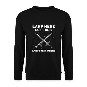 Fantasy role-playing game quote for sword fighting - Unisex Sweatshirt - black - Front - Alina (178cm) & Michal (187cm)