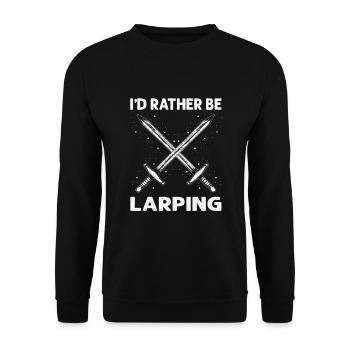 Rollenspiel Zitat für Larper und Larp - Unisex Pullover - Schwarz - Vorne - Alina (178cm) & Michal (187cm)