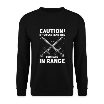 Larping Quote for Role Playing Games and Larpers - Unisex Sweatshirt - black - Front - Alina (178cm) & Michal (187cm)