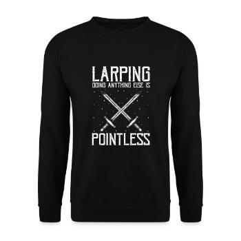 Citation de jeu de rôle fantastique pour le combat à l’épée - Sweat-shirt Unisexe - noir - Devant - Alina (178cm) & Michal (187cm)