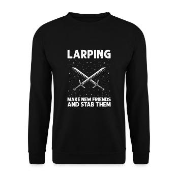 Fantasy RPG Quote for Sword Fighting - Unisex Sweatshirt - black - Front - Alina (178cm) & Michal (187cm)