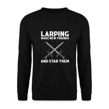Combat à l’épée pour les RPG et GN - Sweat-shirt Unisexe - noir - Devant - Alina (178cm) & Michal (187cm)