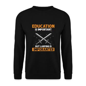 Larping für Fantasy-Rollenspiele und Schwertkämpfe - Unisex Pullover - Schwarz - Vorne - Alina (178cm) & Michal (187cm)