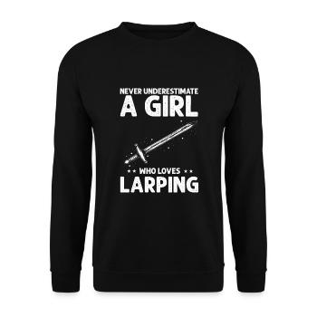 Larping Quote for Roleplaying and Larper - Unisex Sweatshirt - black - Front - Alina (178cm) & Michal (187cm)