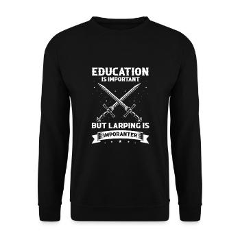 Fantasy role-playing game quote for sword fighting - Unisex Sweatshirt - black - Front - Alina (178cm) & Michal (187cm)