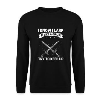 Larping für Fantasy-Rollenspiele und Schwertkämpfe - Unisex Pullover - Schwarz - Vorne - Alina (178cm) & Michal (187cm)