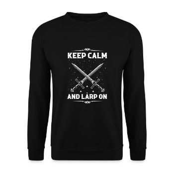 Rollenspiel Zitat für Larper und Larp - Unisex Pullover - Schwarz - Vorne - Alina (178cm) & Michal (187cm)