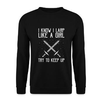 Citation de jeu de rôle fantastique pour le combat à l’épée - Sweat-shirt Unisexe - noir - Devant - Alina (178cm) & Michal (187cm)