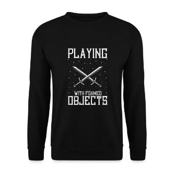 Schwertkampf für Live-Action-Rollenspiele und Larp - Unisex Pullover - Schwarz - Vorne - Alina (178cm) & Michal (187cm)
