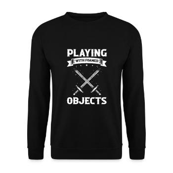 Larping Quote for Roleplaying and Larper - Unisex Sweatshirt - black - Front - Alina (178cm) & Michal (187cm)
