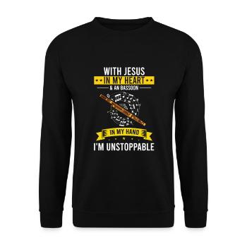 Basson pour basson anches et bassoniste - Sweat-shirt Unisexe - noir - Devant - Alina (178cm) & Michal (187cm)