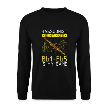 Fagottist für Fagottorchester und Fagottist - Unisex Pullover - Schwarz - Vorne - Alina (178cm) & Michal (187cm)
